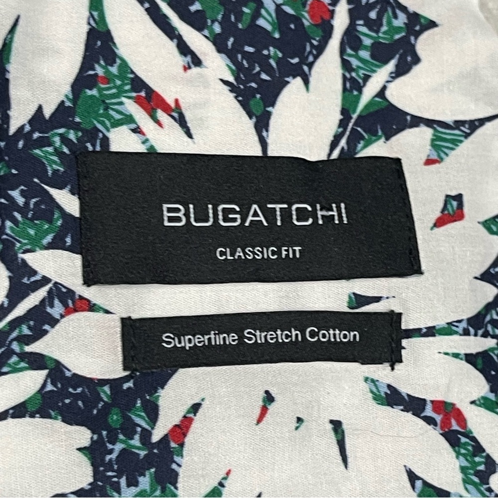 Bugatchi Mens XXL Short Sleeve Button Down Shirt Abstract Pattern Classic Fit - Picture 4 of 8